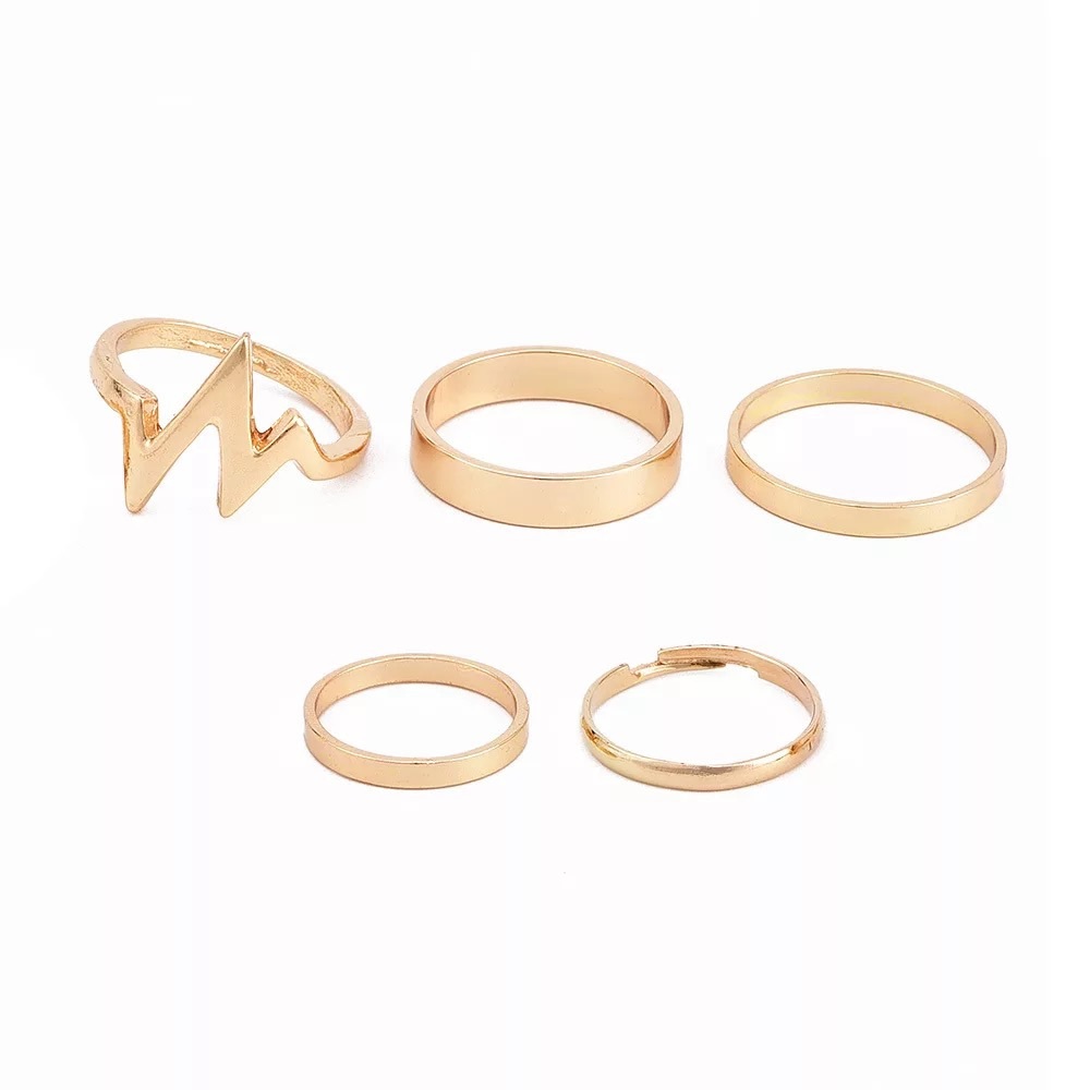5 Ring Set in Silver or Gold - Picture 2 of 4